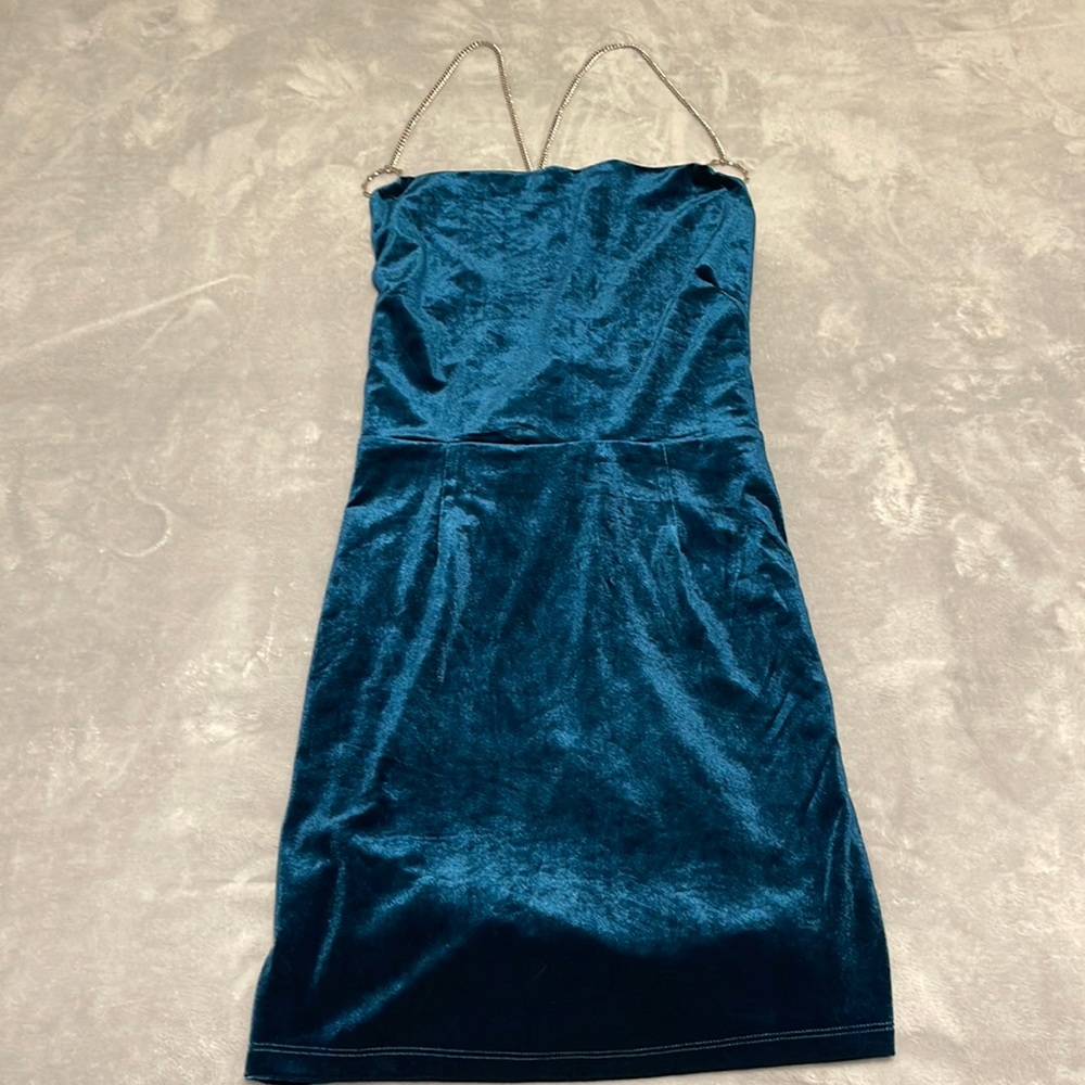 Fashion Nova emerald velvet mini dress
